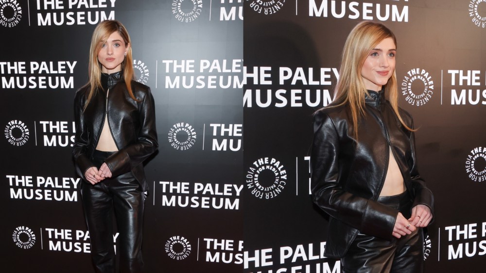 On Thursday, Natalia Dyer attended a 'Stranger Things' celebration in a head-to-toe leather look.