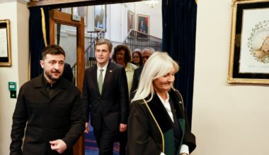 Red-carpet treatment as packed Dáil chamber gathers to hear Zelenskiy – The Irish Times