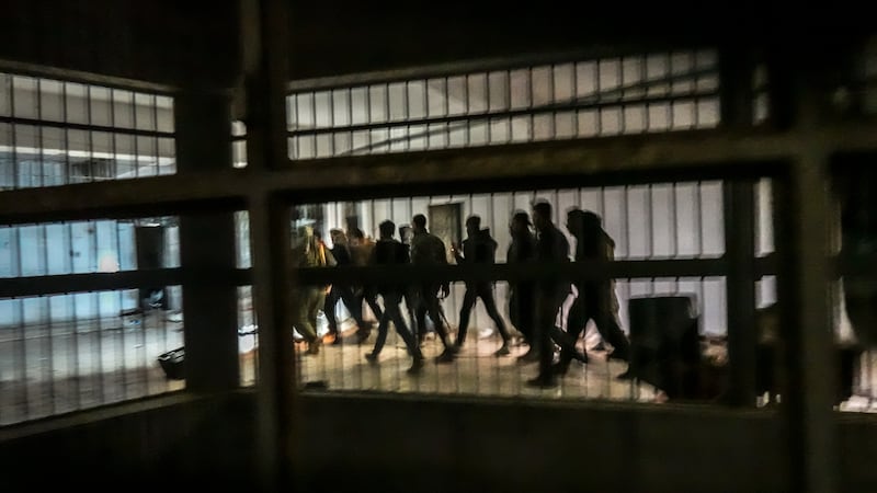 Family members of missing people search inside Sednaya prison on December 9th, 2024. Photograph: Sally Hayden