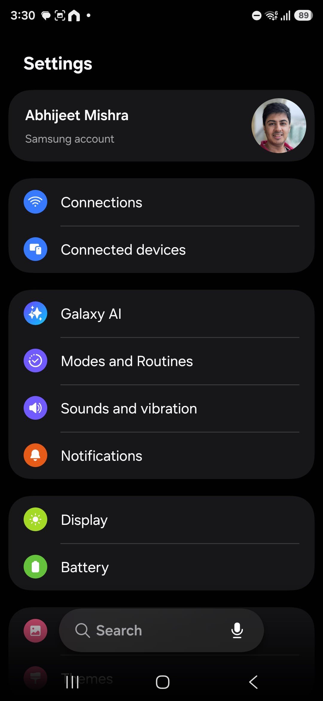 One UI 8.5 settings app