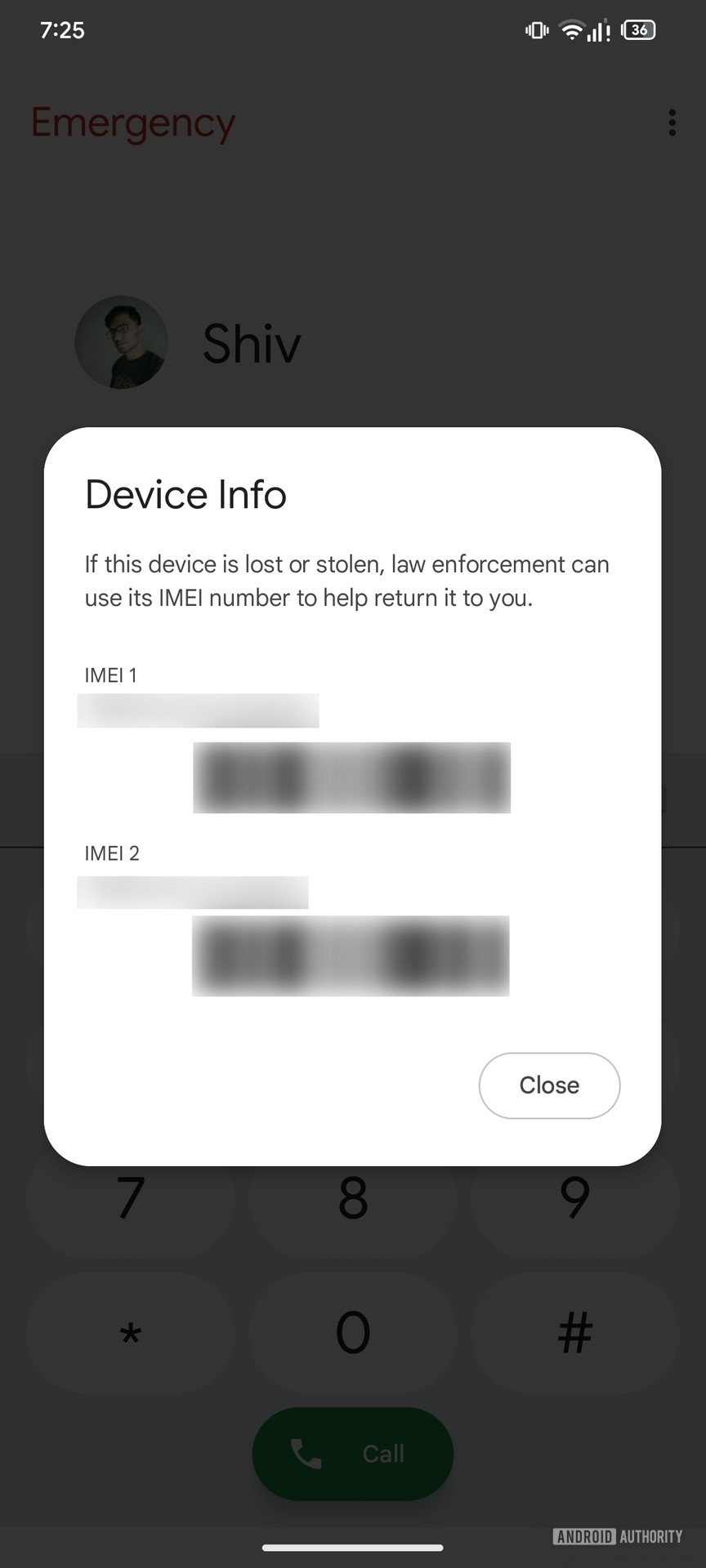 Personal Safety IMEI screen (2)