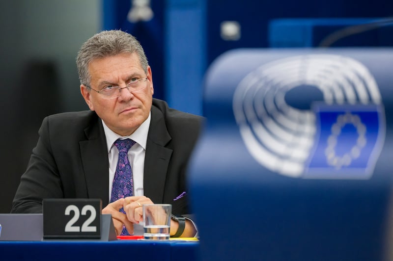 Maroš Šefčovič navigated the threats of an all-out trade war between Europe and the US. Photograph: Jean-Christophe Verhaegen/AFP via Getty Images      
