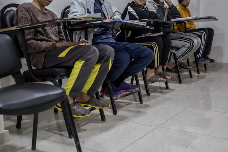 Boys in the Orkesh rehabilitation centre in northern Syria. 