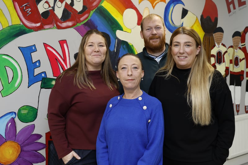 Crosscare staff Ciara Murphy, Janis Maxwell, Karl McDermott and Val Farrell at The Den. Photograph: Nick Bradshaw