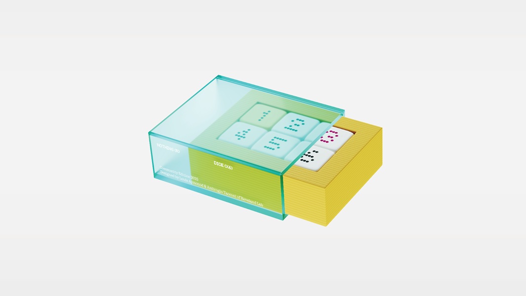 The Nothing's Phone 3a Community Edition is paired with an accessory: dice, which features the company's classic font for the numbers.