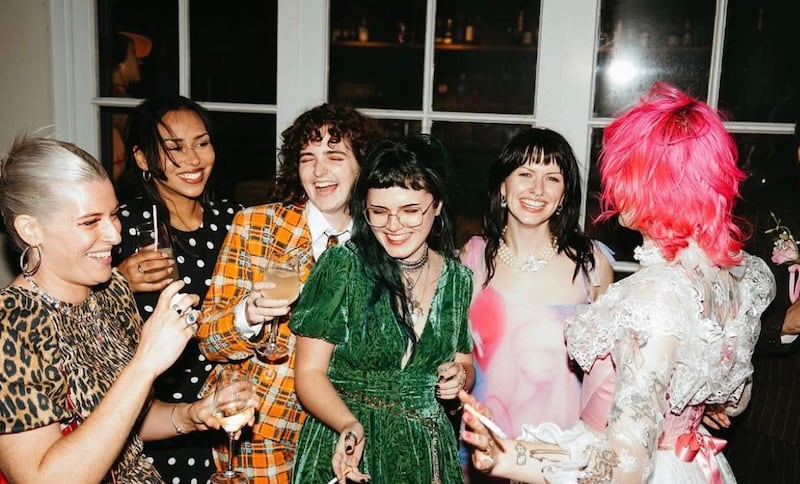 Emily Bourke (second from right) at a Croí na Gaeilge event in London. Photograph: Trix Eden Breuls