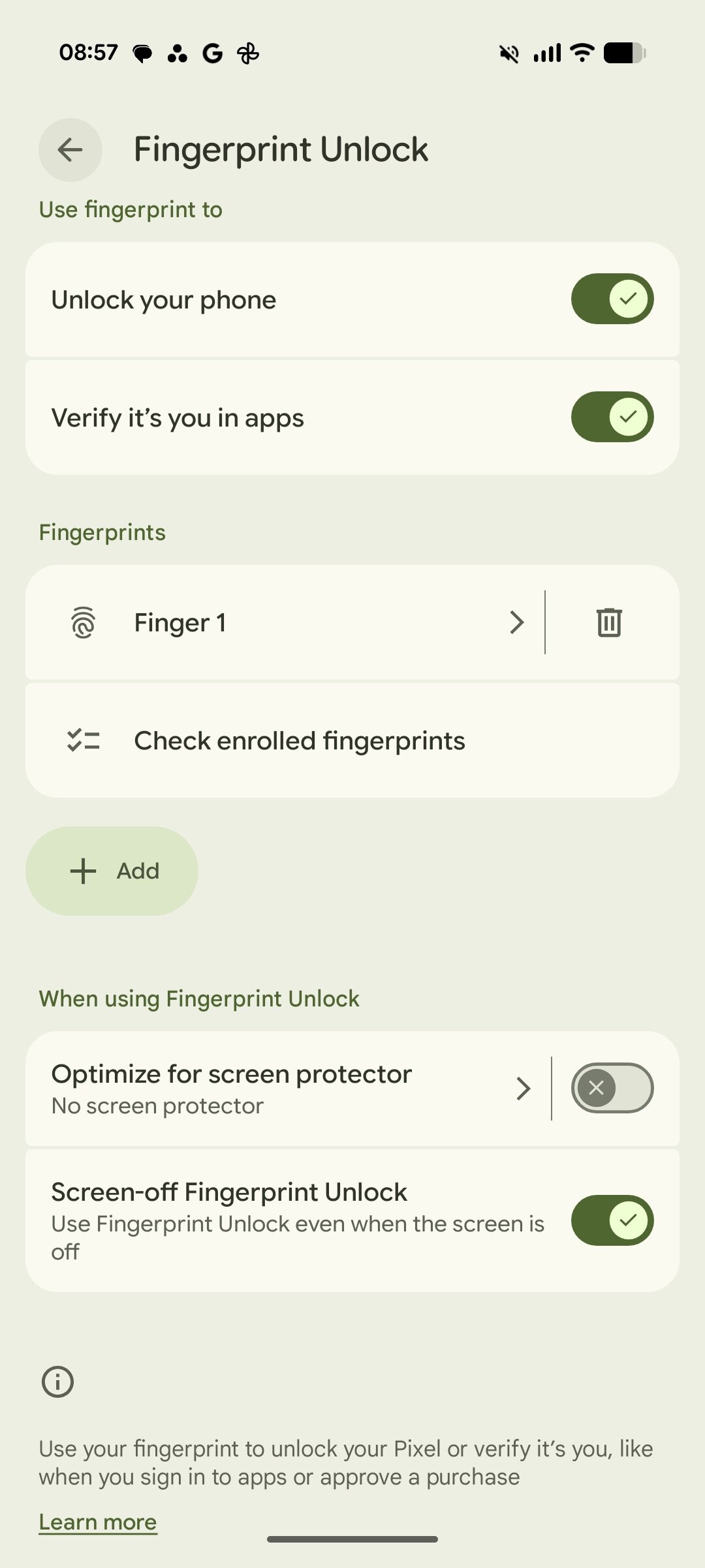 Screen off fingerprint unlock pixel 10 pro