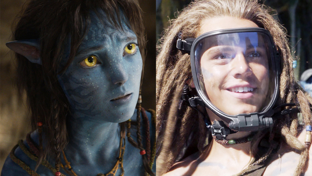 Sigourney Weaver in Avatar Fire and Ice and Jack Champion in Avatar The Way of Water