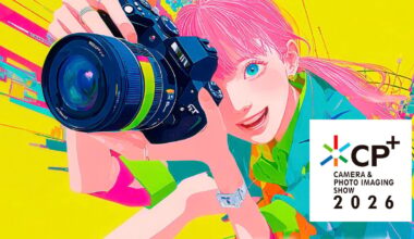 Colorful illustration of a pink-haired person holding a camera and smiling, with vibrant yellow, blue, and pink background. The image includes the logo and text: "CP+ Camera & Photo Imaging Show 2026.