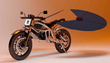 Solar wings on a new motorcycle design