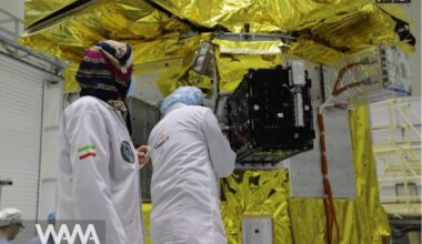Preparation and Integration of the Kowsar Satellite to the Launch Vehicle.Social media/ WANA News Agency
