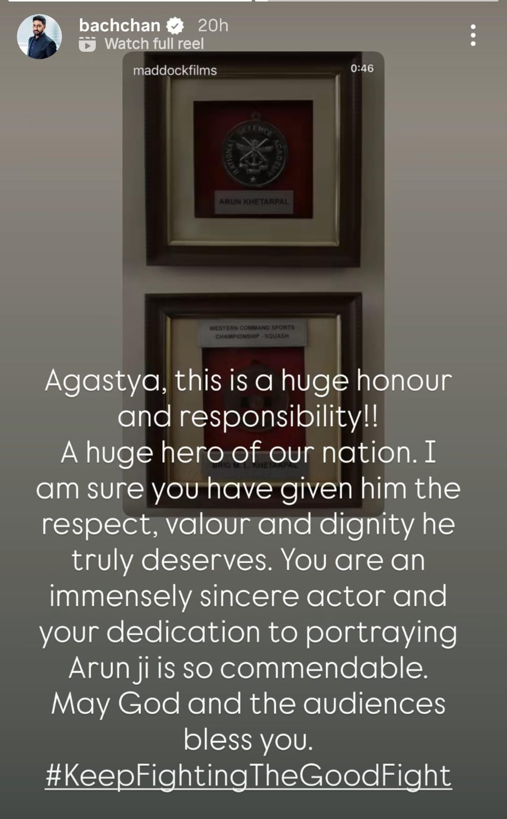 Abhishek's Insta Story.