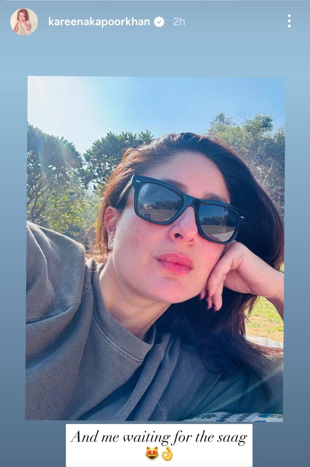 Kareena soaking in the winter sun.