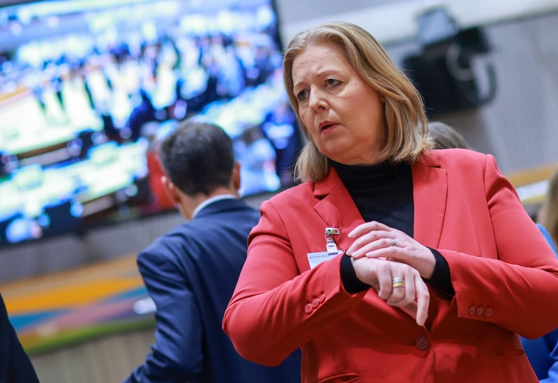Barbel Bas at an EU employment and social policy ministers' council in Brussels on Monday. Photograph: Olivier Hoslet/EPA

