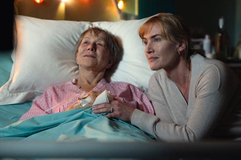 Goodbye June: Helen Mirren as June and Kate Winslet as Julia. Photograph: Kimberley French/Netflix
