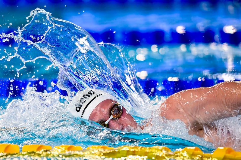 Ireland’s Daniel Wiffen on his way to winning a gold medal. Photograph: Andrea Masini/Inpho