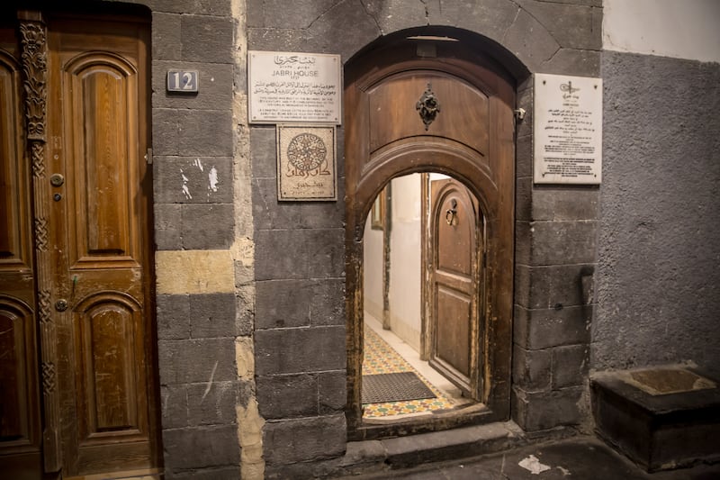 The entrance to Beit Jabri, a restaurant in the old city in Damascus