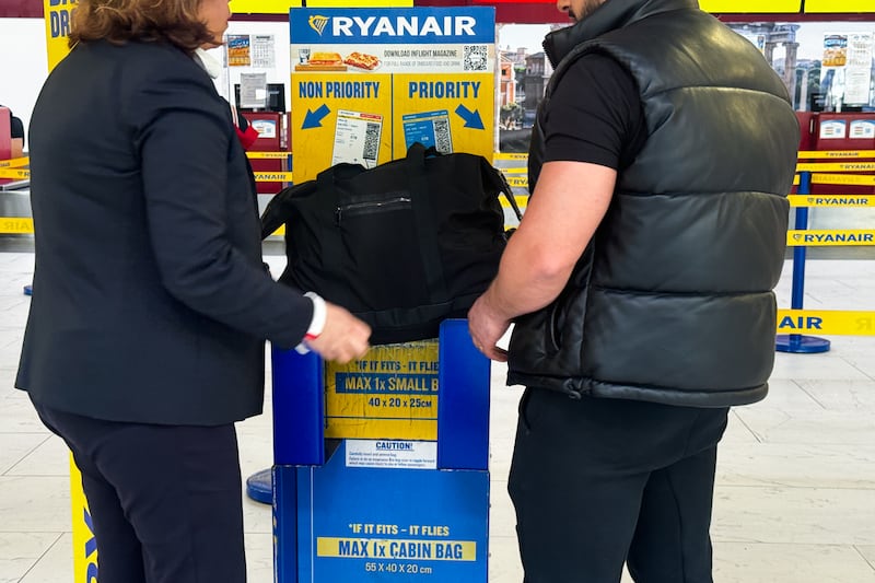 It emerged that airline Ryanair offers staff commission if they identify oversized bags at boarding gates. Photograph: Jakub Porzycki/NurPhoto via Getty Images