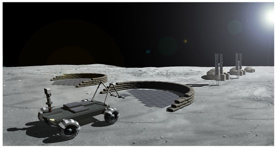 Artist's conception of an autonomous robot constructing a lunar landing pad. Credit - Ketan Vasudeva &amp; M. Reza Emami
