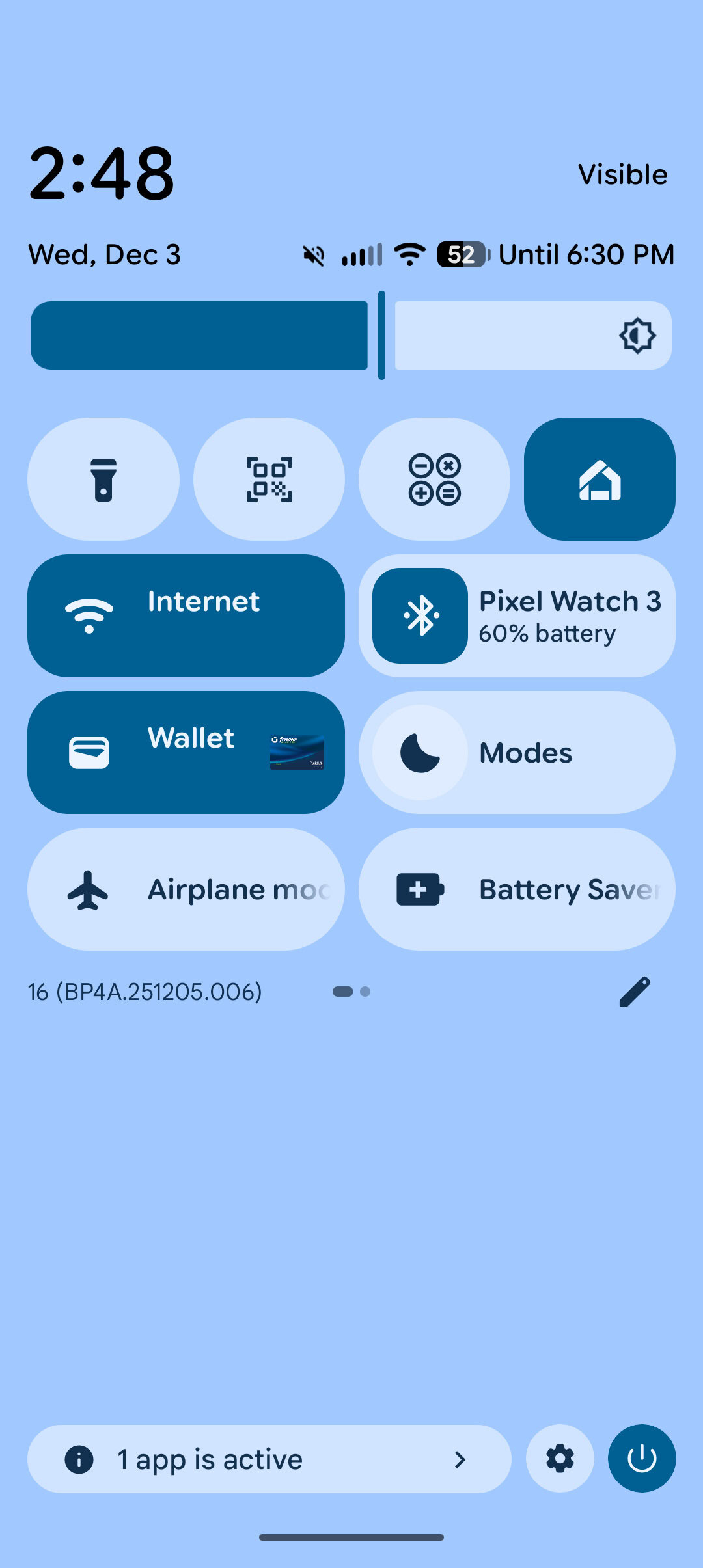 Background blur effect disabled on a Pixel running Android 16 QPR2.