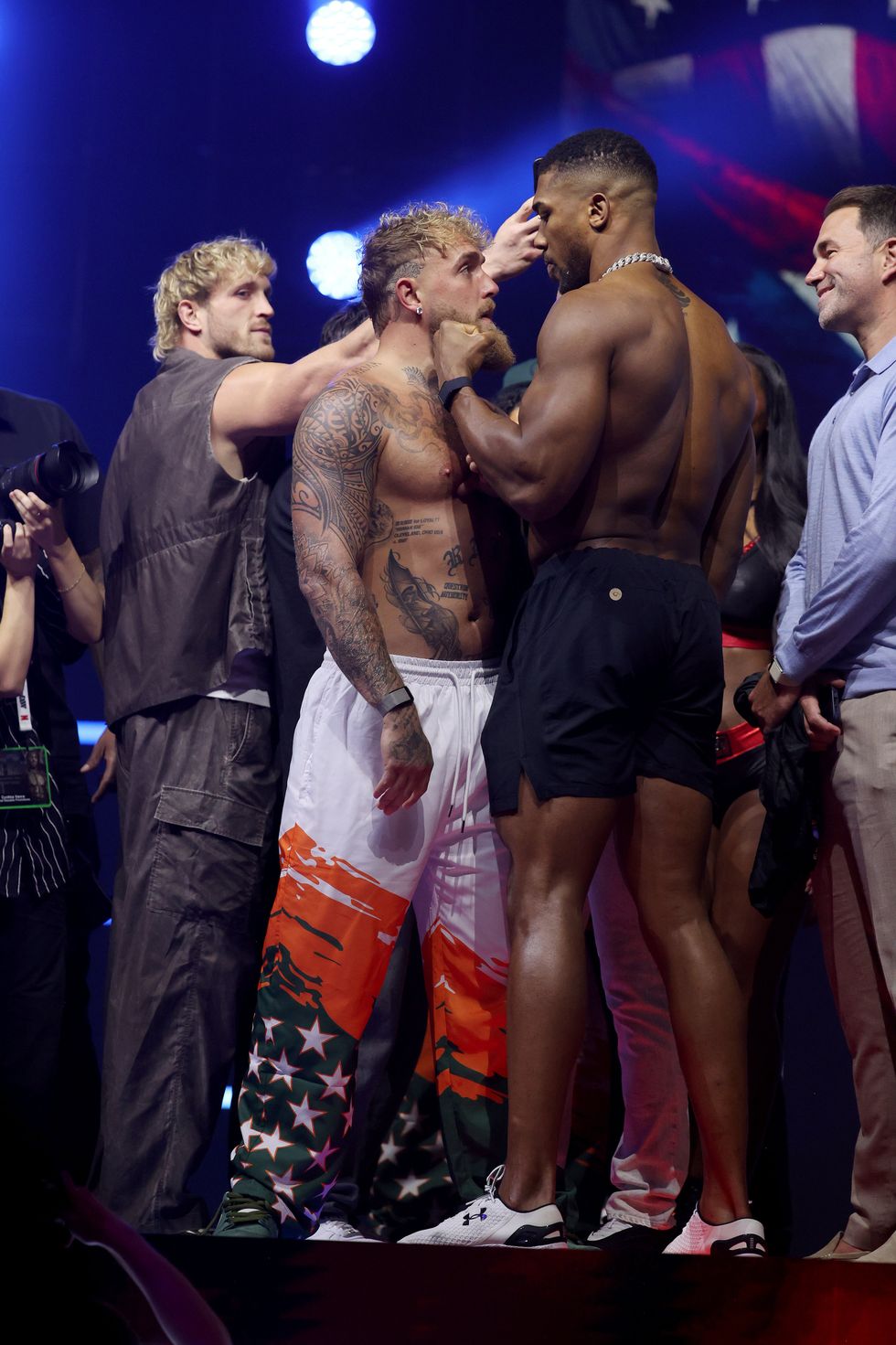 Anthony Joshua and Jake Paul weighs in