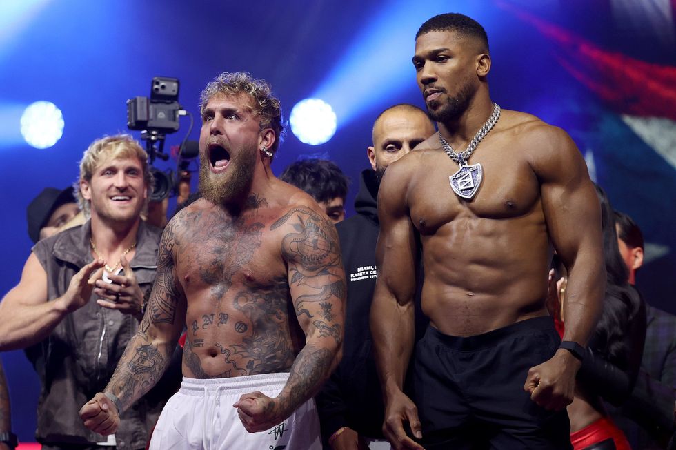 Anthony Joshua and Jake Paul weight in