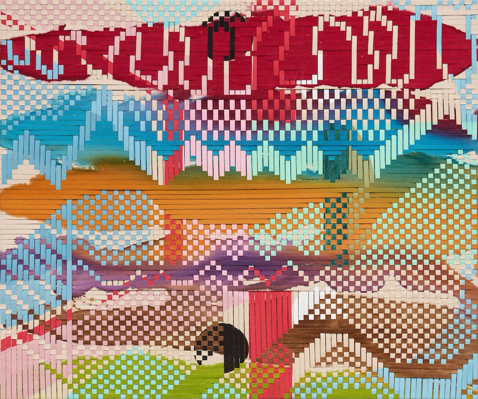 an abstract woven composition by Miguel Arzabe