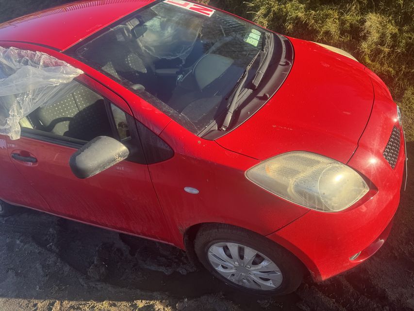 The car which had its windows smashed during the alleged attack (Collins: Photos)