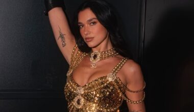 Dua Lipa dazzles in show-stopping crystal bodysuit and punk fishnets