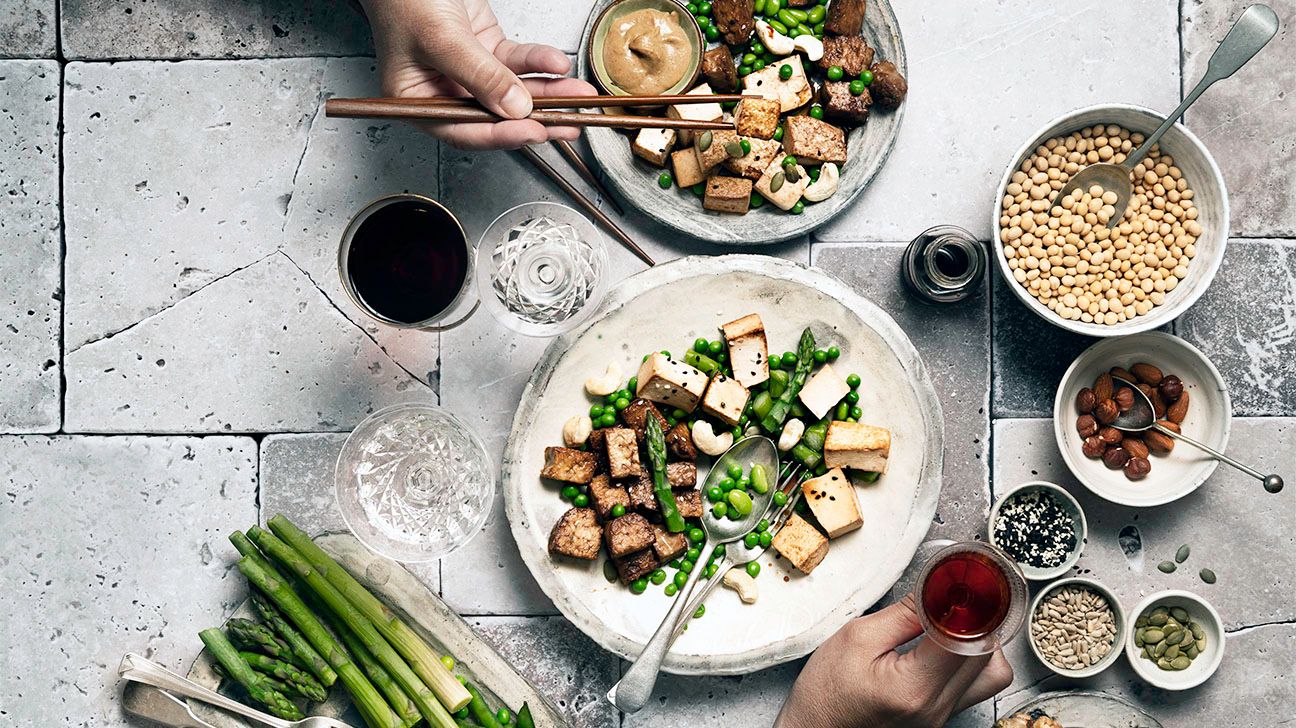 plates of tofu dishes