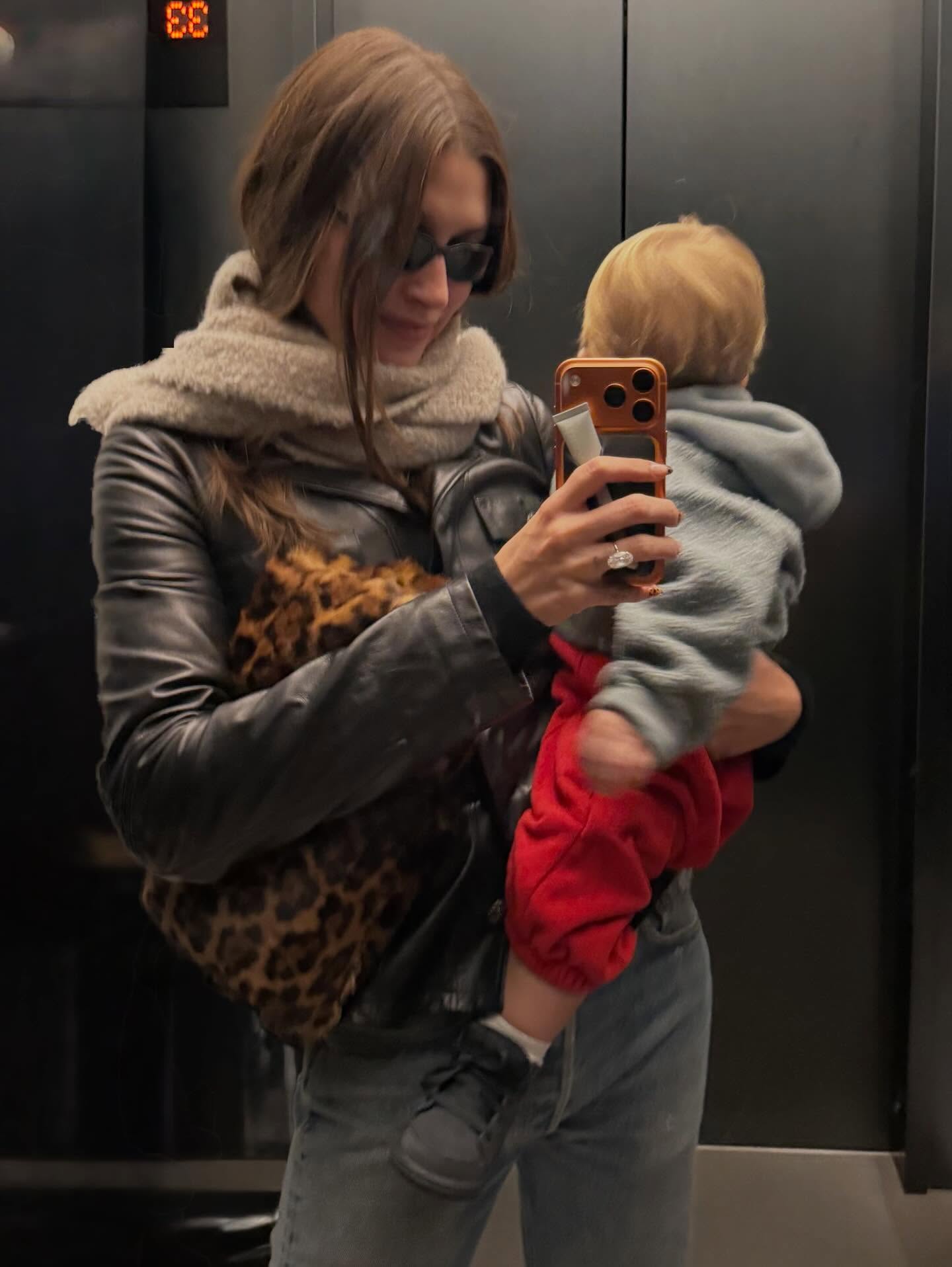 Hailey Bieber and her  son Jack, 1, reach new heights in Japan.