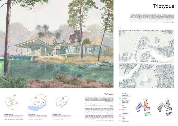 Howard Waterfall Retreat Competition: Buildner’s Winners Explore Multigenerational Living and Topography - Image 10 of 41