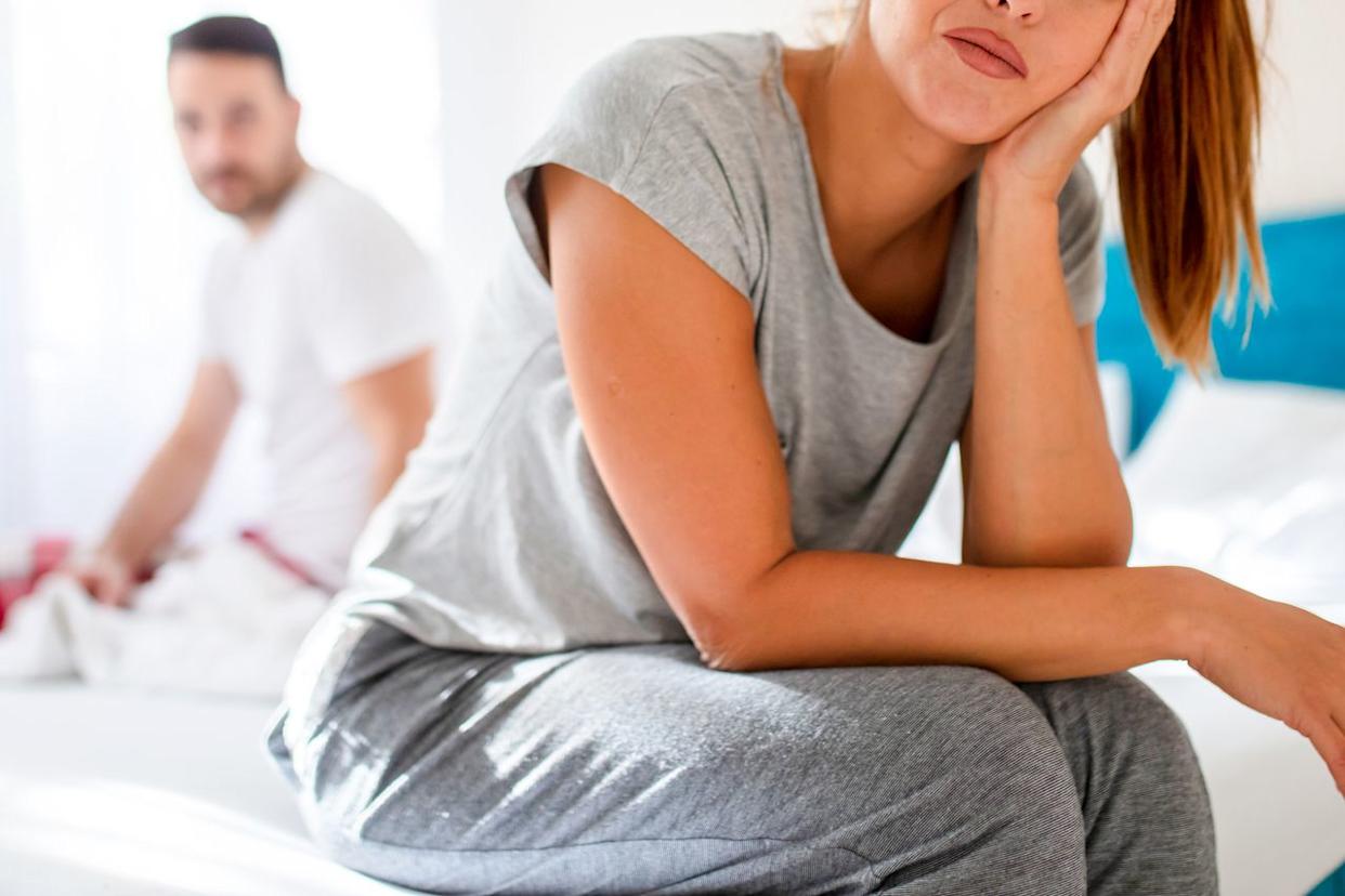 Getty Stock photo of a woman upset at her husband