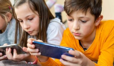 Childrens Using Their Smartphones