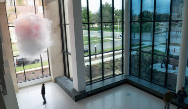 david spriggs suspends 'astra' as a cloud of transparent planes