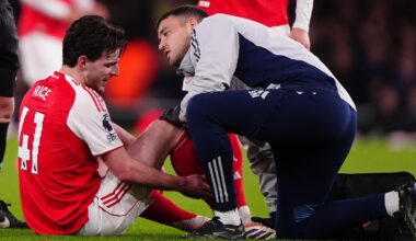 Arsenal set for huge title test as Declan Rice joins growing injury crisis