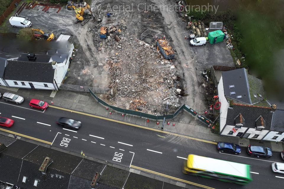 A bird's eye view of demolished Tonery's Bar in Bohermore, which will see the construction of a major new hotel development PIC CREDIT: 
Galway Aerial Cinematography