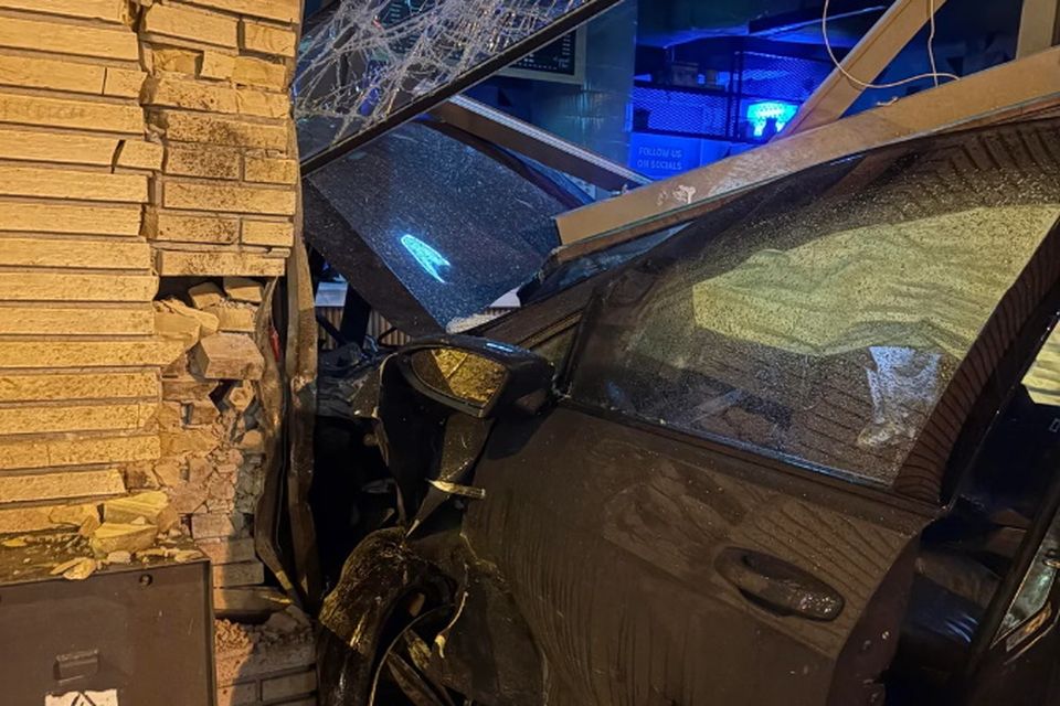 Car crashes into the front of Guud Day café on Chancery Street. Pic:@2-C_or_not_to_B