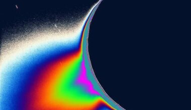 A plume of water erupting from Saturn