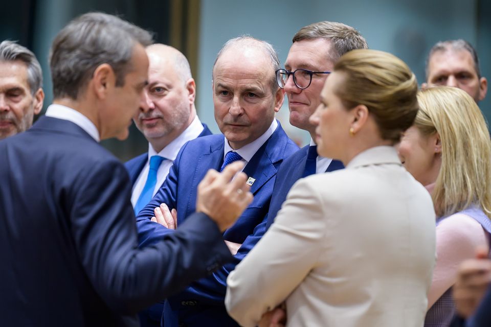 Taoiseach Micheál Martin at the EU Summit in the Europa building