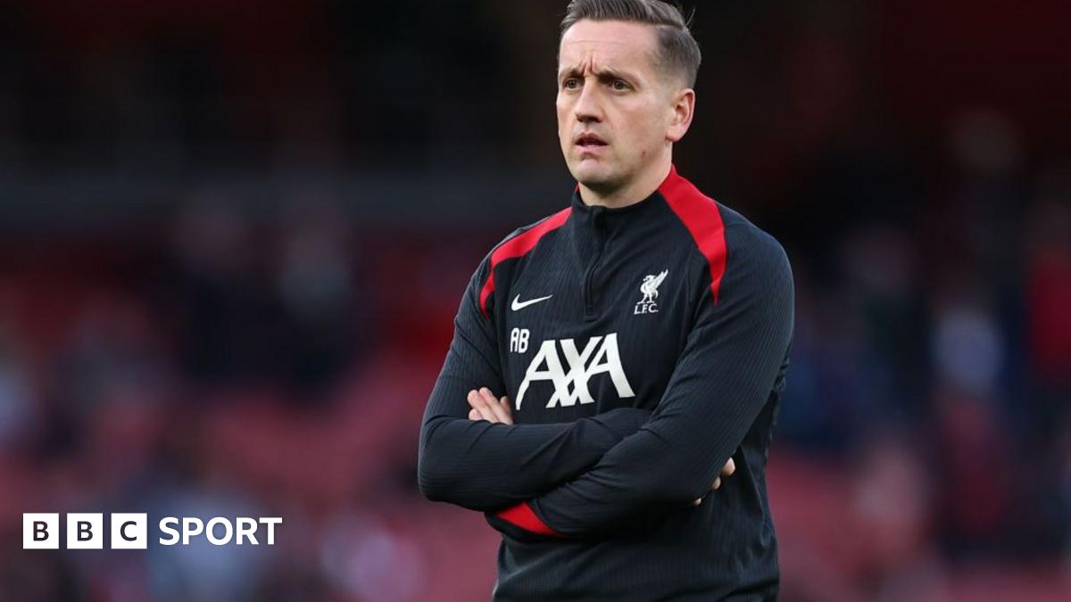 Liverpool set-piece coach Aaron Briggs during the 2024-25 season.