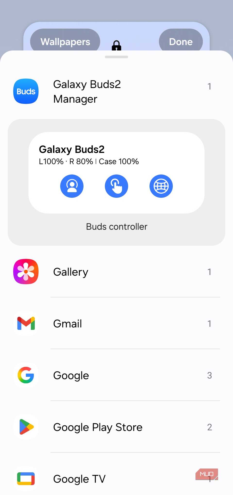 Galaxy buds widget for Samsung phone lock screen