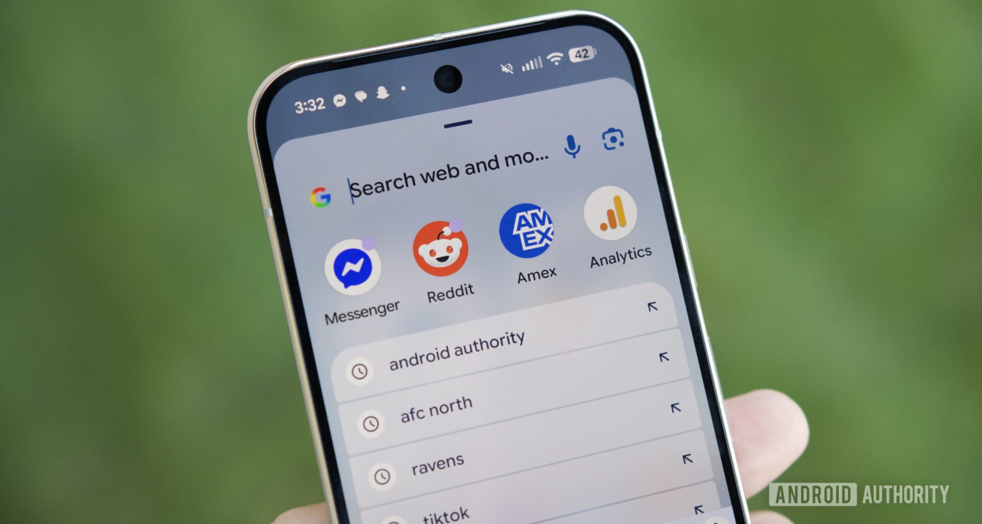 Pixel Launcher search bar results page, as shown on a Pixel 10 Pro.