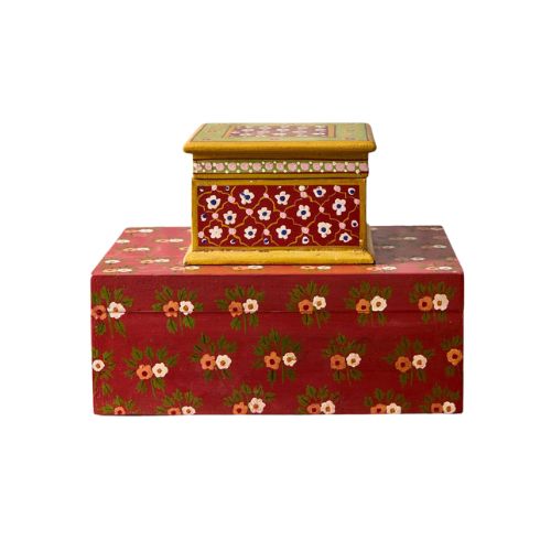 Hand-painted floral boxes