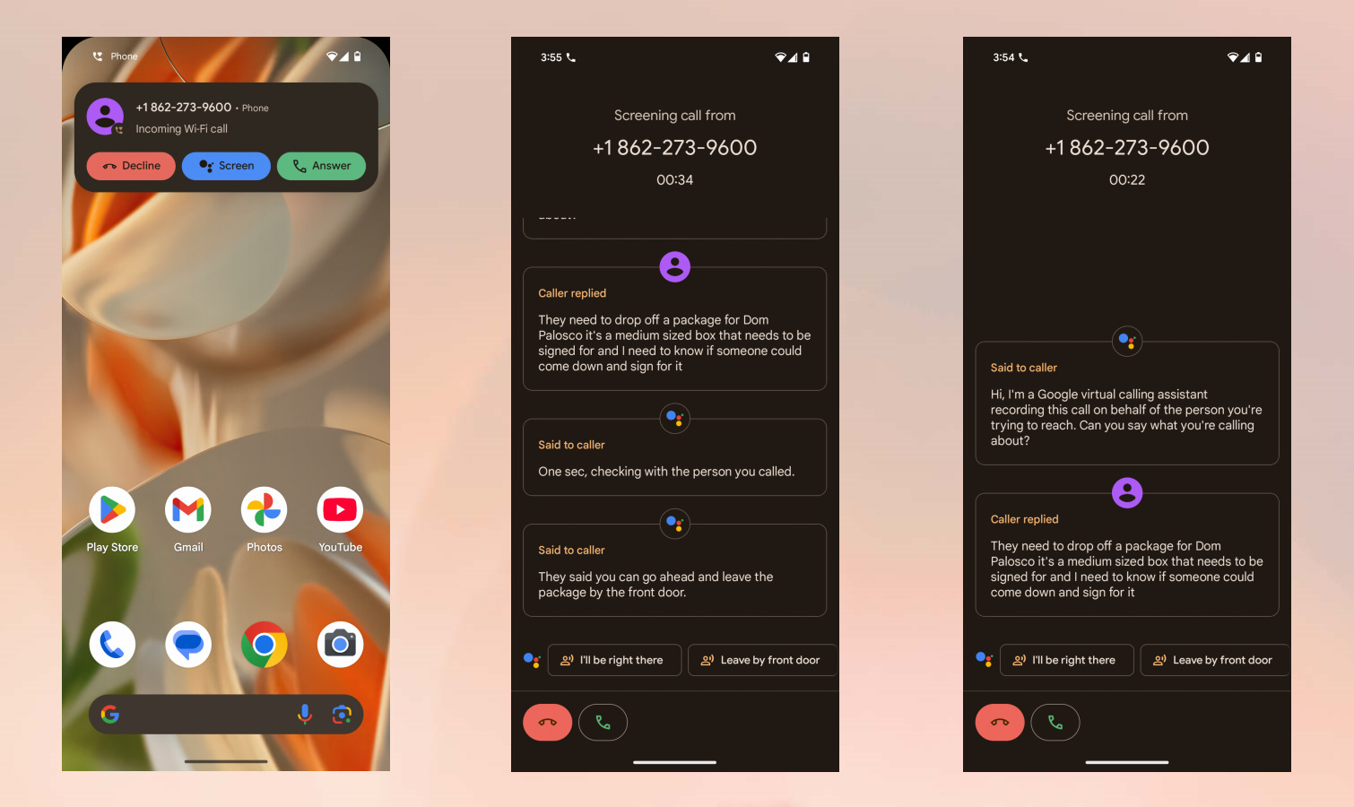 Android 16 Call Screen screenshots.
