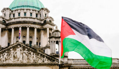 Two men arrested after clashes between protesters over Palestine flag at Belfast council - The Journal