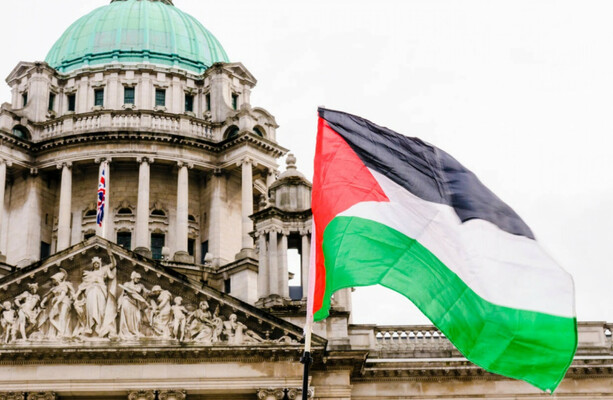 Two men arrested after clashes between protesters over Palestine flag at Belfast council - The Journal