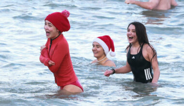 In photos: Merrymakers brave the cold for a Christmas Day dip - The Journal
