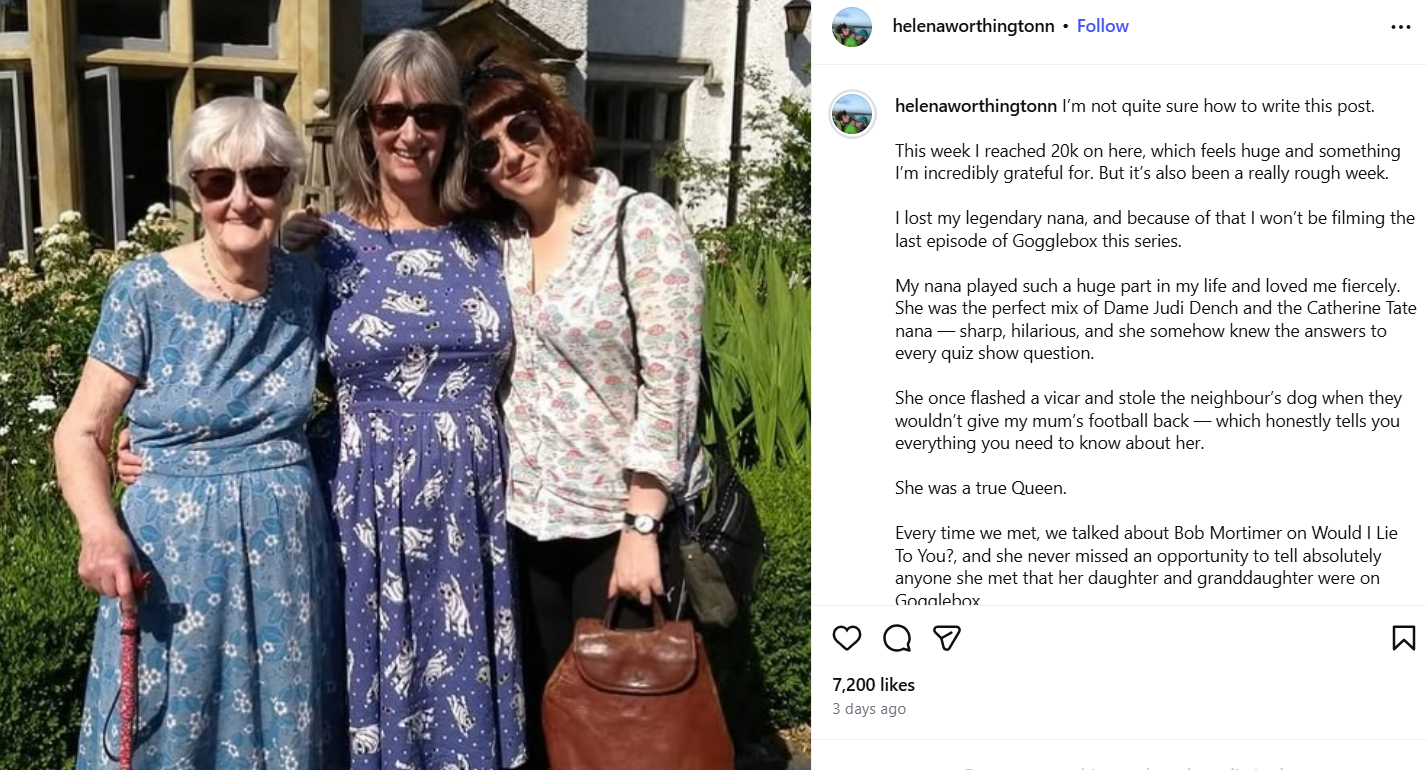 Helena Worthington Instagram post