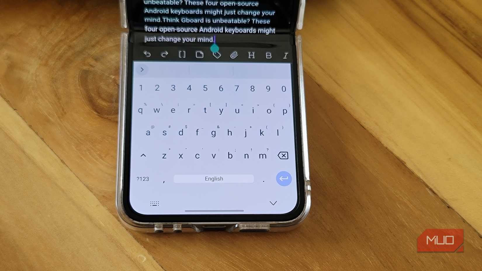 HeliBoard open in samsung Galaxy Z Flip 6